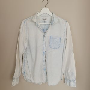American Eagle Light Blue Denim Shirt